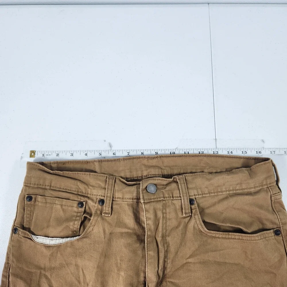 Levis 502 Regular Taper Pants Mens 34x29‎ Brown Stretch Twill 29507-0100